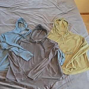 Set of Three Hooded Long Sleeve Tops